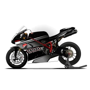 Kit déco ASD Ducati 1198 Noir / Gris / Blanc